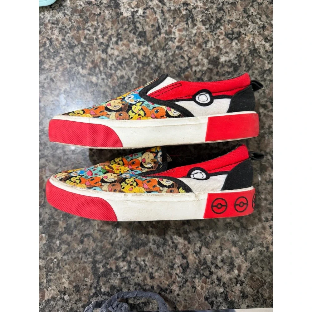 Ground Up Pokemon Kids Slip On Sneakers Pikachu Character Canvas Shoes Size 1